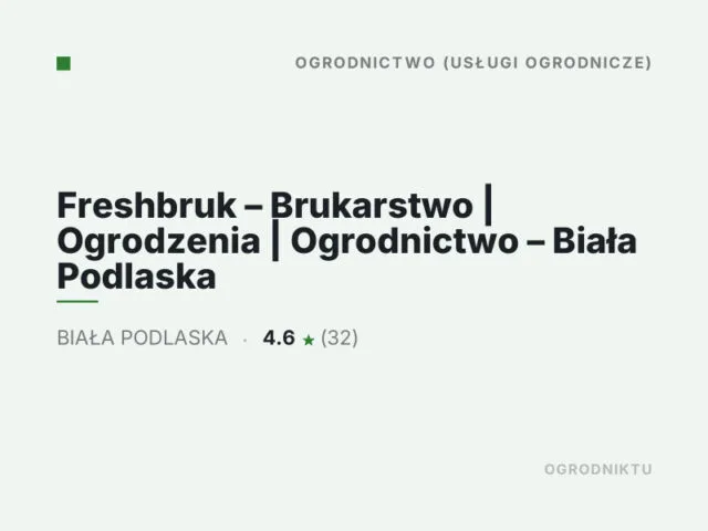 Freshbruk – Brukarstwo | Ogrodzenia | Ogrodnictwo – Biała Podlaska