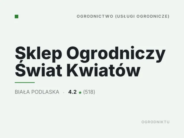 Sklep Ogrodniczy Świat Kwiatów