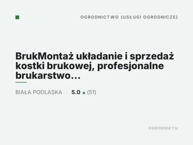 BrukMontaż układanie i sprzedaż kostki brukowej, profesjonalne brukarstwo Biała Podlaska