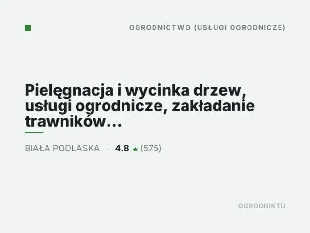 Pielęgnacja i wycinka drzew, usługi ogrodnicze, zakładanie trawników Polska Flora