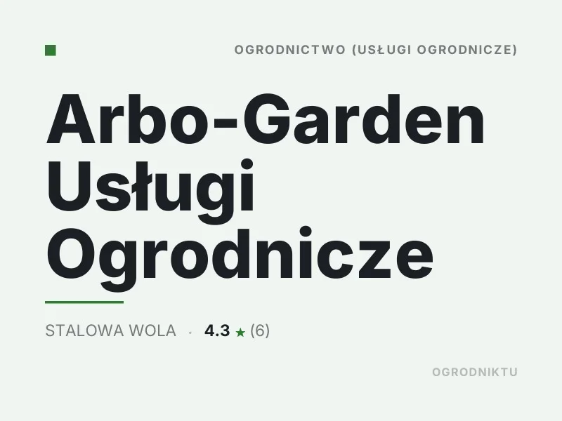 Arbo-Garden Usługi Ogrodnicze nasadzenia drzew i krzewów Stalowa Wola