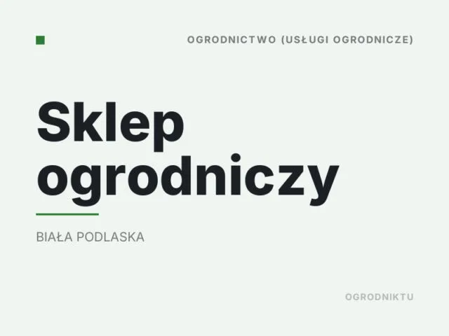 Sklep ogrodniczy