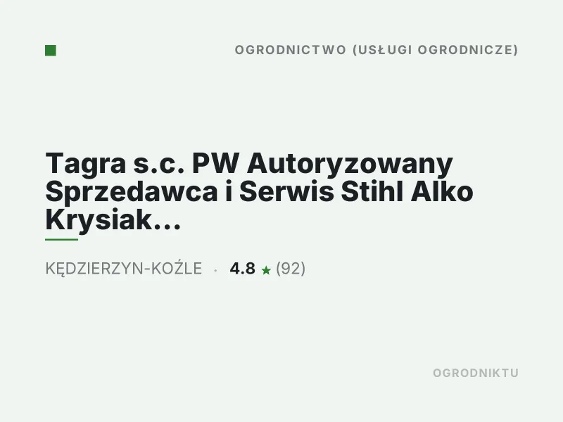 Tagra s.c. PW Autoryzowany Sprzedawca i Serwis Stihl Alko Kędzierzyn-Koźle Koszenie trawy