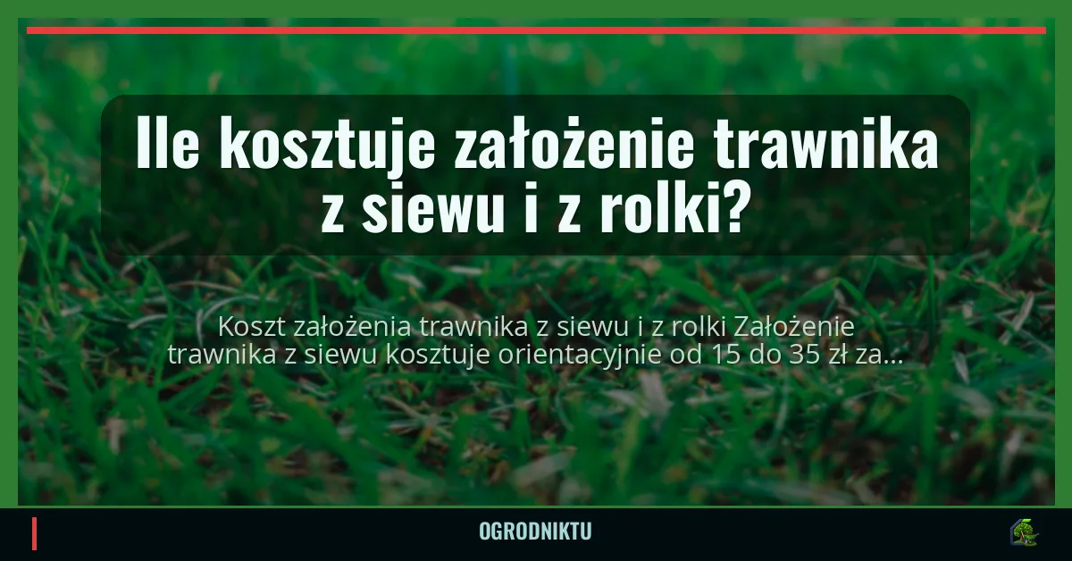 Ile kosztuje założenie trawnika z siewu i z rolki?