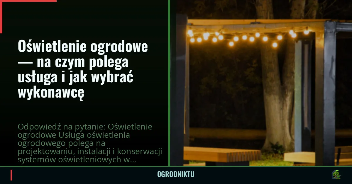 Oświetlenie ogrodowe — na czym polega usługa i jak wybrać wykonawcę