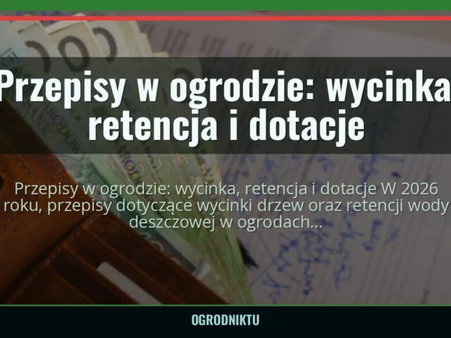 Przepisy w ogrodzie: wycinka, retencja i dotacje — ogrodniktu.pl