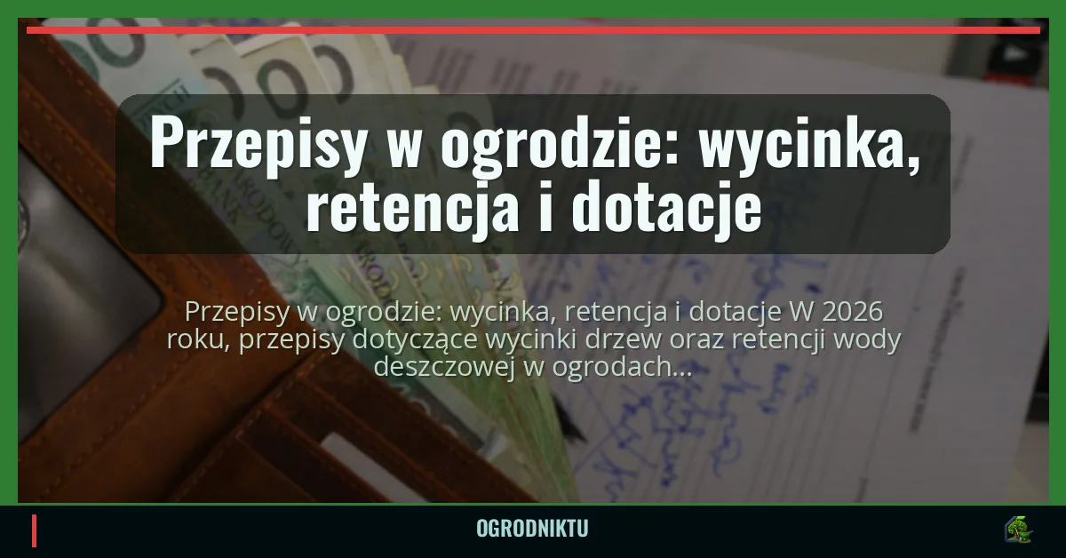 Przepisy w ogrodzie: wycinka, retencja i dotacje