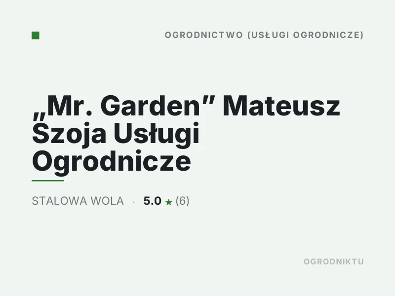 Mr. Garden Usługi Ogrodnicze Nasadzenia drzew i krzewów Stalowa Wola