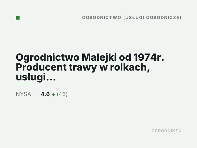 Ogrodnictwo Malejki producent trawy w rolkach Nysa