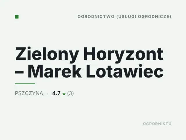 Zielony Horyzont – Marek Lotawiec