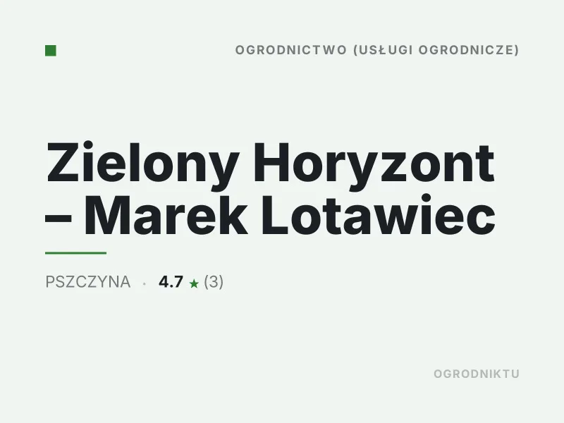 Zielony Horyzont - Marek Lotawiec nawadnianie ogrodu Pszczyna