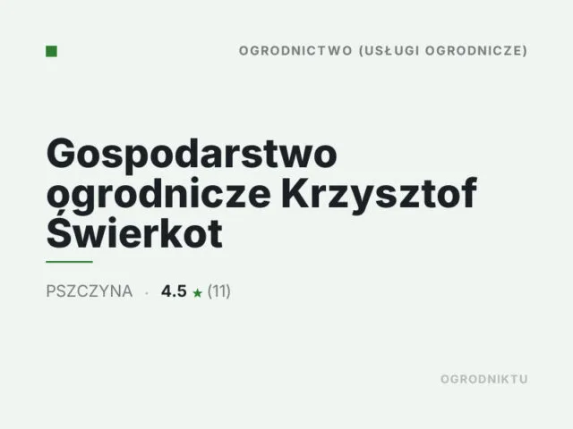 Gospodarstwo ogrodnicze Krzysztof Świerkot