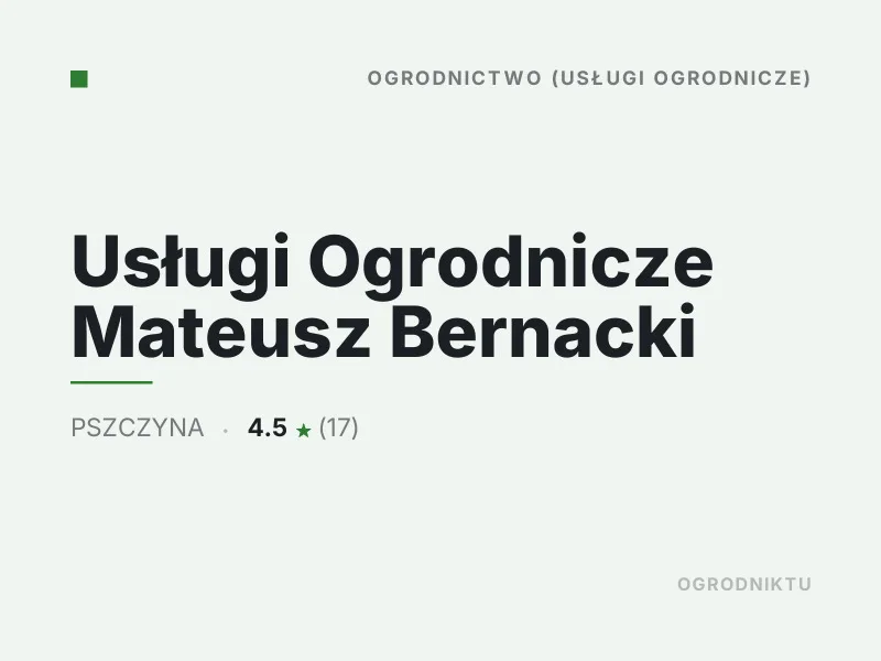 Usługi Ogrodnicze Mateusz Bernacki nasadzenia drzew i krzewów Pszczyna