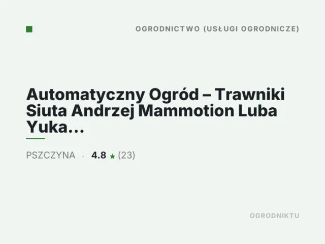 Automatyczny Ogród – Trawniki Siuta Andrzej Mammotion Luba Yuka Navimow Nawadnianie ogrodów
