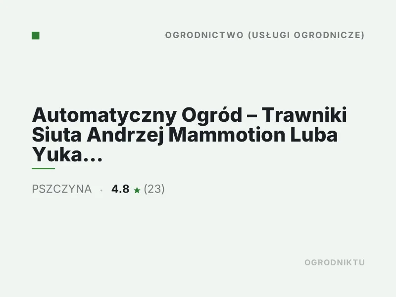 Automatyczny Ogród Trawniki Siuta Andrzej Mammotion Pszczyna Koszenie trawy