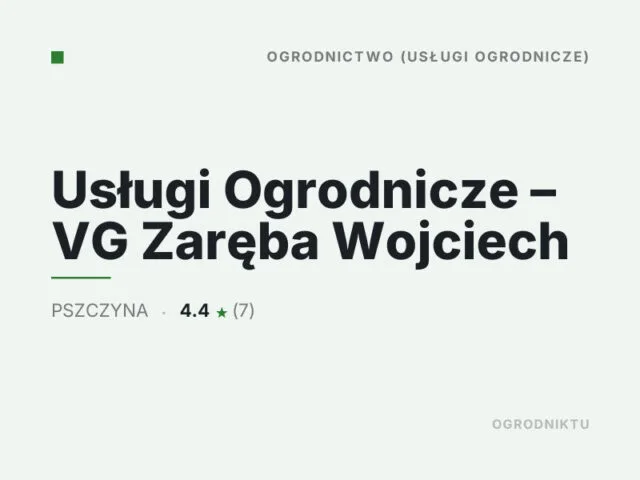 Usługi Ogrodnicze – VG Zaręba Wojciech