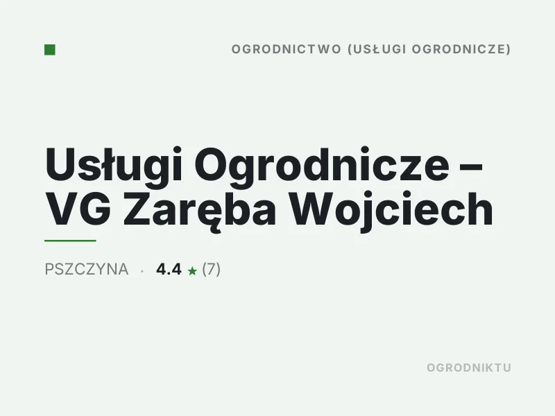 Usługi Ogrodnicze VG Zaręba Wojciech koszenie trawy Pszczyna