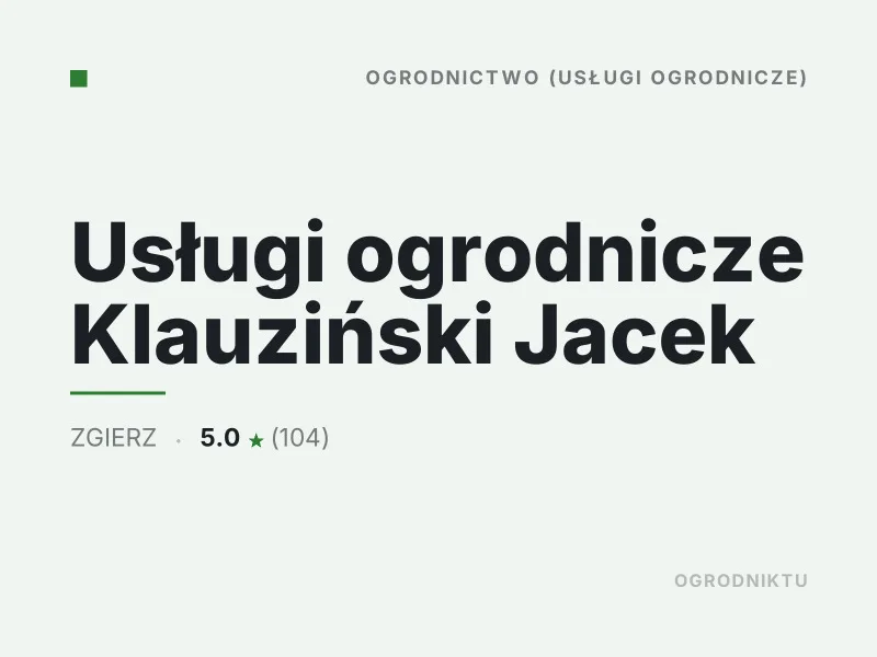 Usługi ogrodnicze Klauziński Jacek Koszenie trawy Zgierz