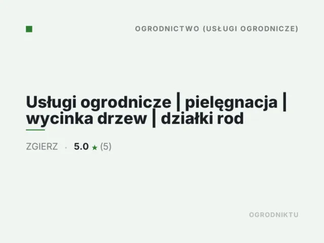 Usługi ogrodnicze | pielęgnacja | wycinka drzew | działki rod