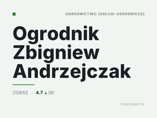 Ogrodnik Zbigniew Andrzejczak