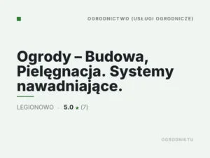 Ogrody – Budowa, Pielęgnacja. Systemy nawadniające.