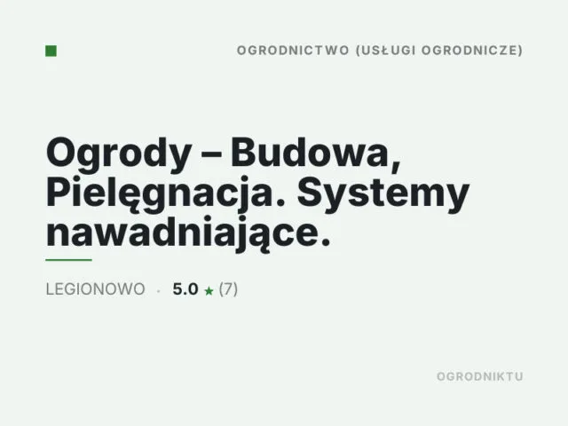 Ogrody – Budowa, Pielęgnacja. Systemy nawadniające.