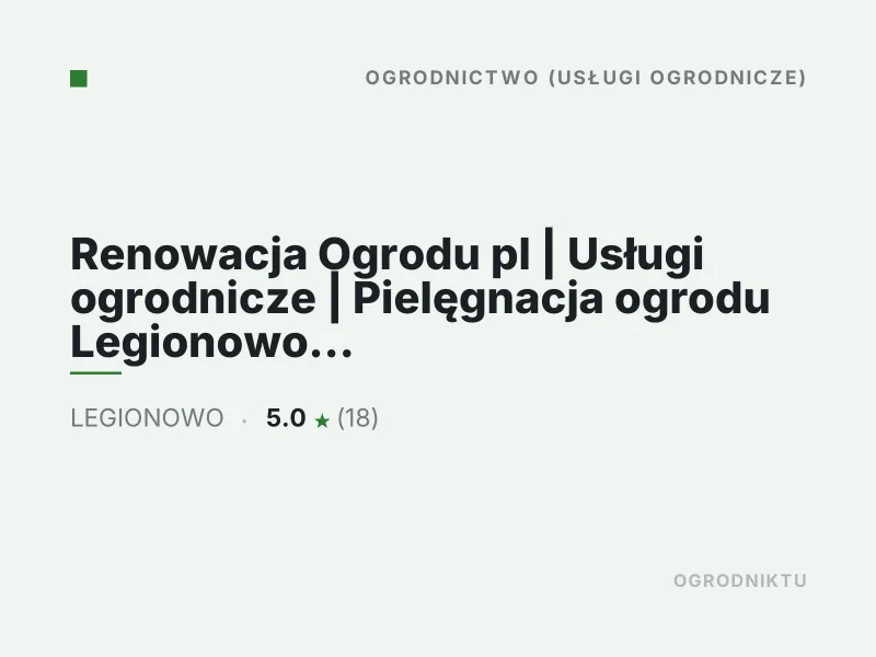 Renowacja Ogrodu pl usługi ogrodnicze pielęgnacja ogrodu Legionowo