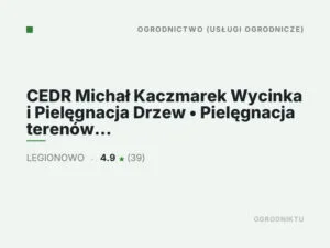 CEDR Michał Kaczmarek Wycinka i Pielęgnacja Drzew • Pielęgnacja terenów zielonych • Odśnieżanie.