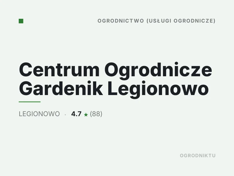 Centrum Ogrodnicze Gardenik nasadzenia drzew i krzewów Legionowo