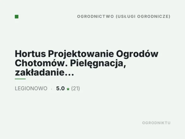 Hortus Projektowanie Ogrodów Chotomów. Pielęgnacja, zakładanie ogrodów, systemy nawadniające