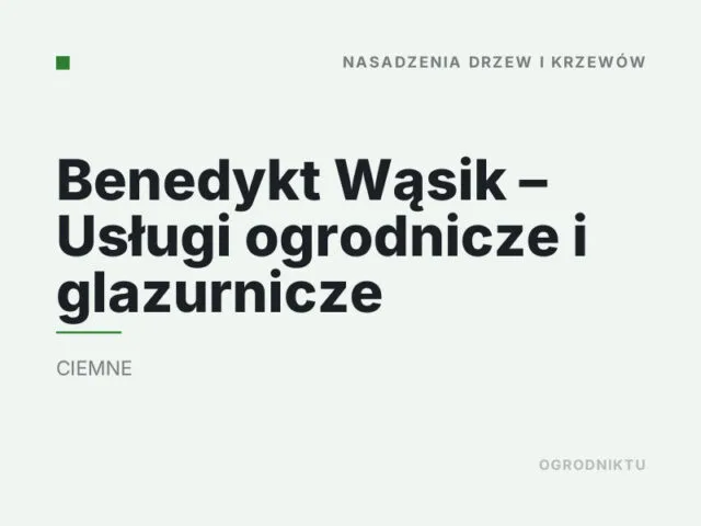 Benedykt Wąsik – Usługi ogrodnicze i glazurnicze
