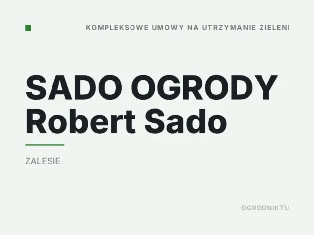 SADO OGRODY Robert Sado