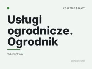 Usługi ogrodnicze. Ogrodnik