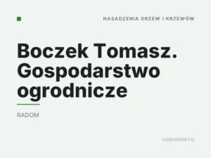 Boczek Tomasz. Gospodarstwo ogrodnicze