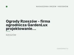 Ogrody Rzeszów – firma ogrodnicza GardenLux projektowanie i usługi ogrodnicze